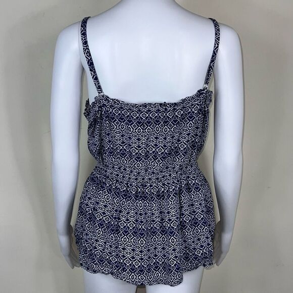 Forever 21+ Navy & White Geometric Pattern Top - Picture 5 of 9